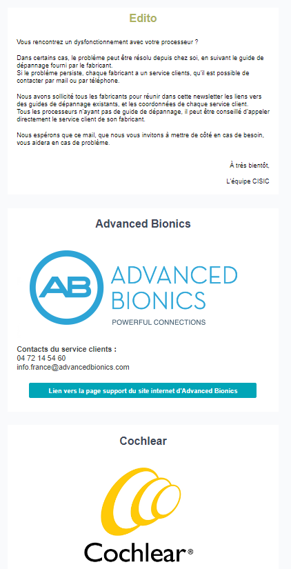 Lettre spéciale fabricants